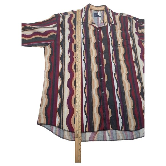 Vtg Wrangler Long Sleeve Shirt Sz‎ XL Snap Aztec Rodeo Cowboy Western Southwest - Picture 10 of 12